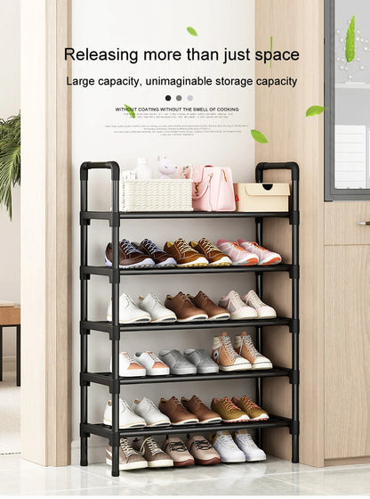 Black Elevated Shoe Rack Small  Simple Multi-layer