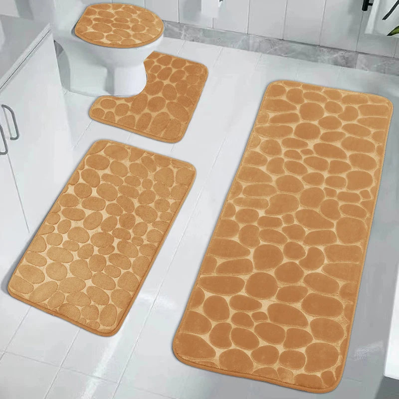 Cobblestone Bathroom Mat Super Absorbent