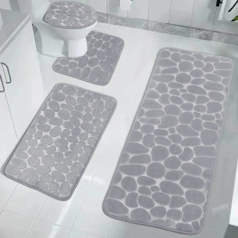 Cobblestone Bathroom Mat Super Absorbent