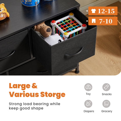 JHK Shoe Cabinet Dresser With 5 Fabric Drawers