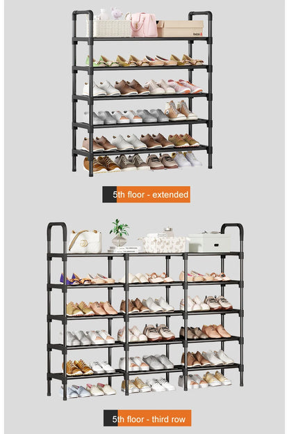 Black Elevated Shoe Rack Small  Simple Multi-layer