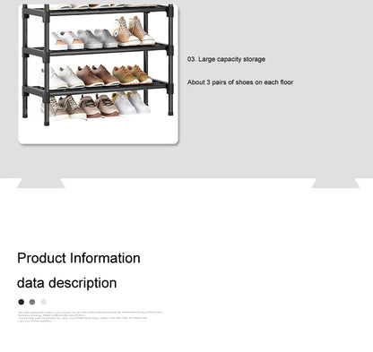 Black Elevated Shoe Rack Small  Simple Multi-layer