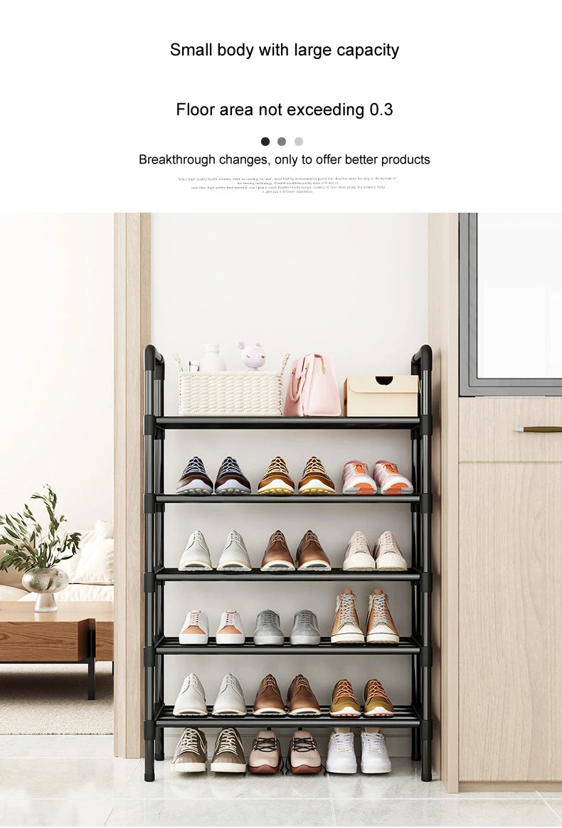 Black Elevated Shoe Rack Small  Simple Multi-layer